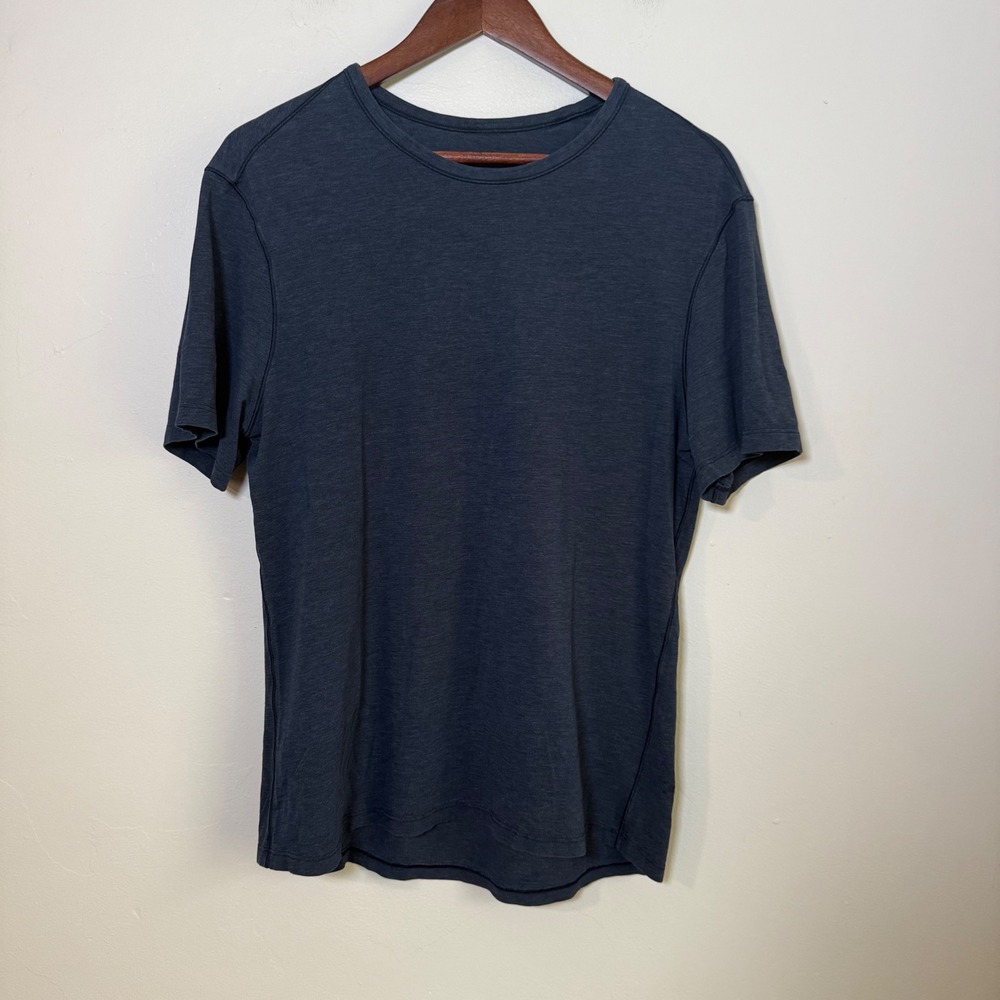 Lululemon 5 Year Basic‎ Tee Heathered Navy Blue Short Sleeve Shirt Size L Navy